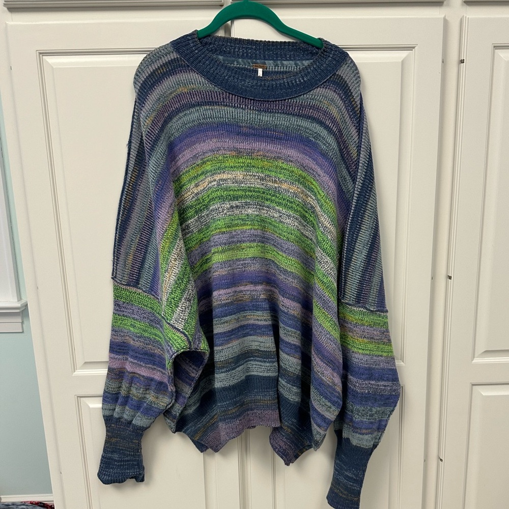 Free People Easy Street Oversized Multicolor Sweater